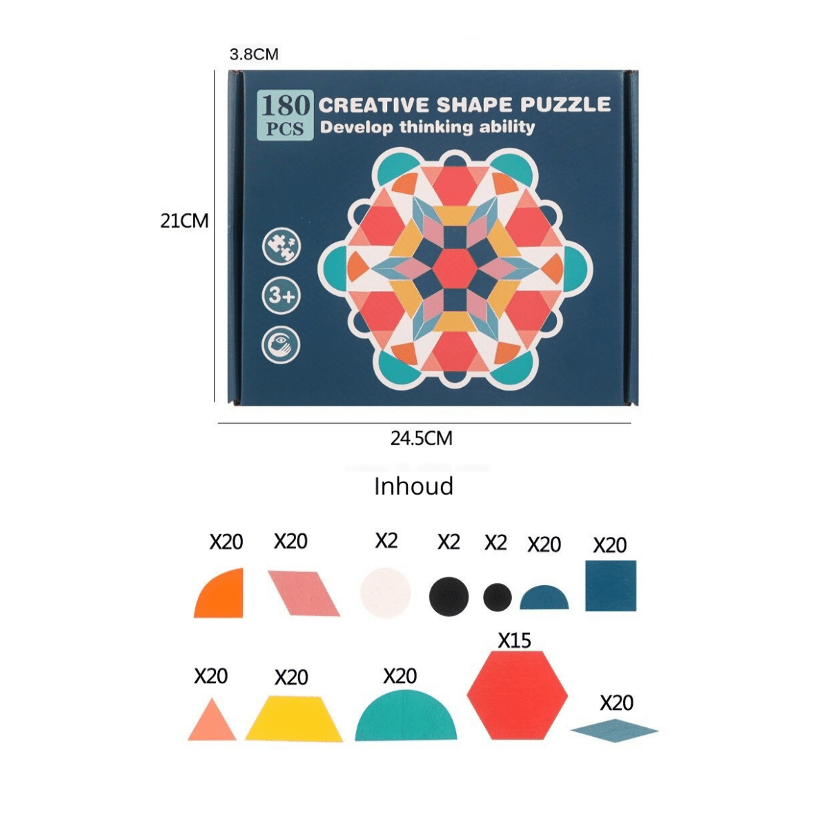 Woods™ | Rozvoj kreativity - Geometrické tvarové puzzle