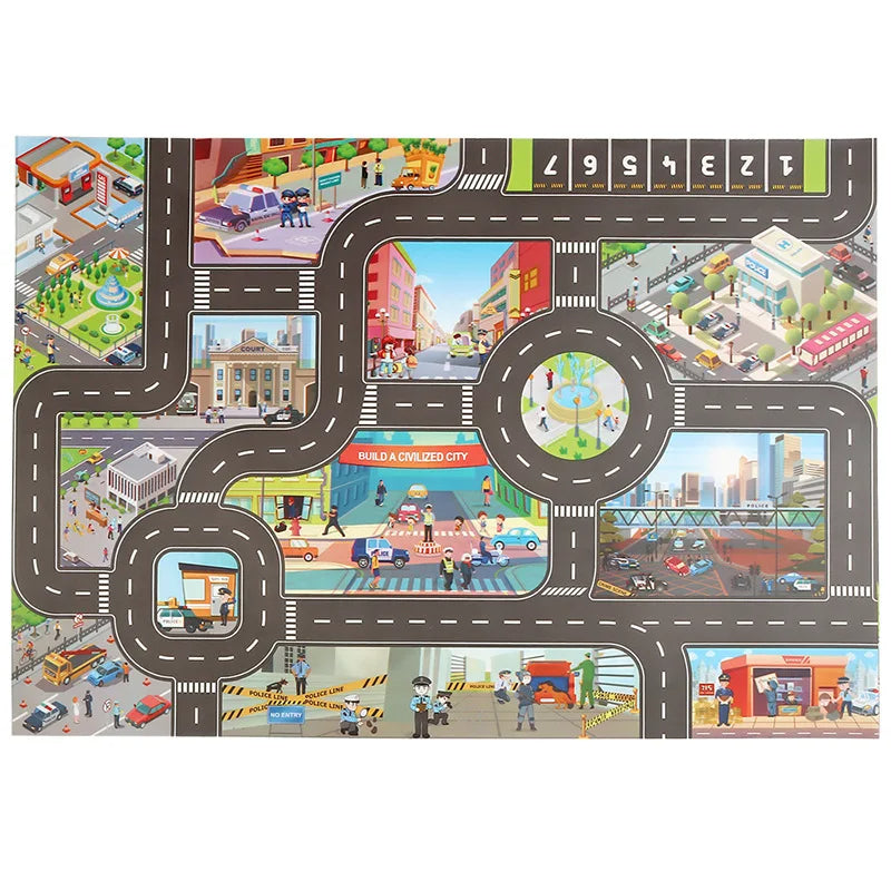 Car Adventure - Magic City Playmat™ - hrací podložka s autíčky ve městě