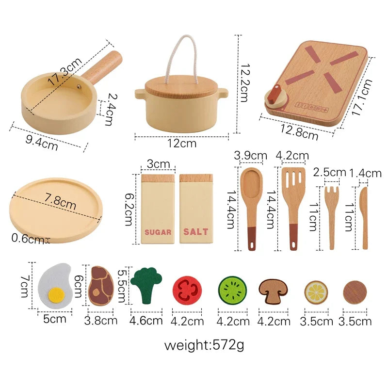 Woods™ - Dřevěná hrací kuchyňská souprava Mini-Masteršéf